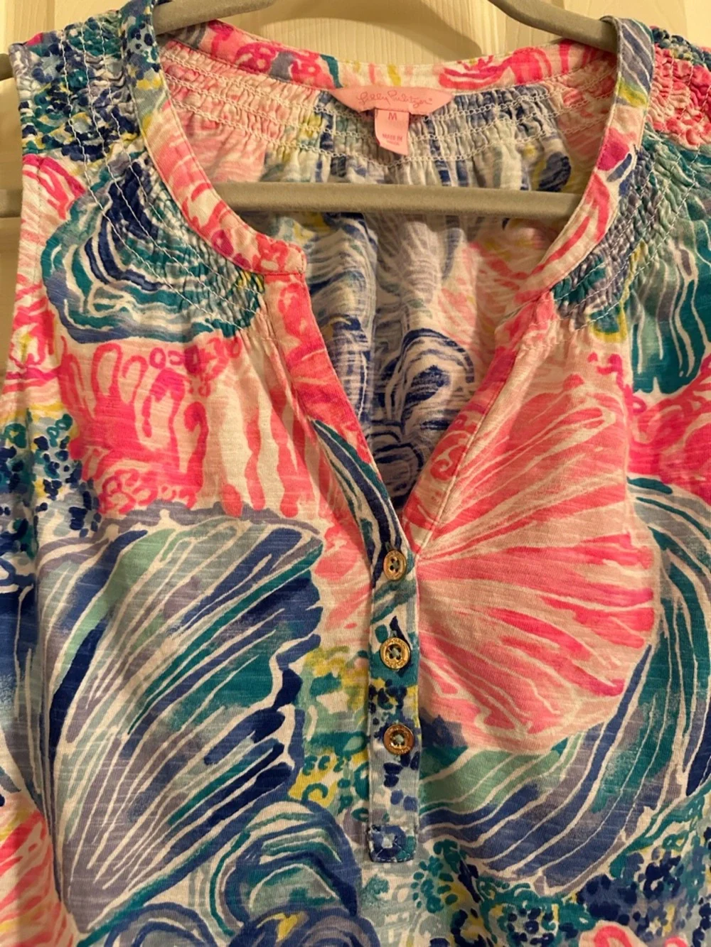 Women’s Lilly Pulitzer Strapless Dress Size Medium in Pink, Blue, Green - Picture 2 of 4